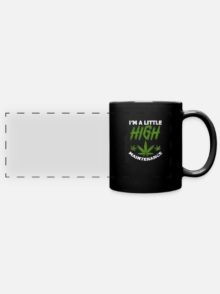 Cannabis - Panorama-Tasse farbig - Schwarz