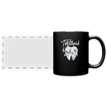 Dentiste - Mug panoramique uni - noir - Devant