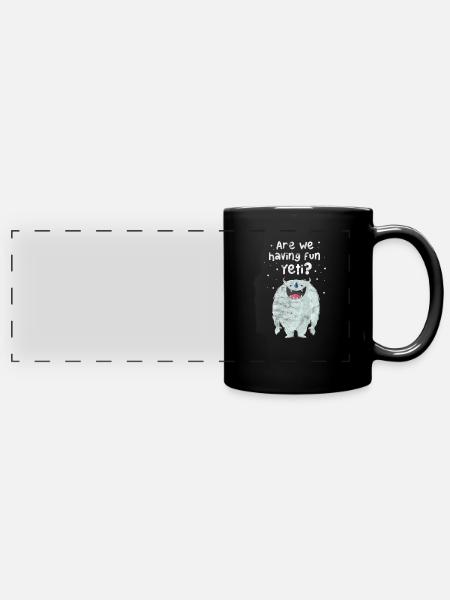 Yeti - Panorama-Tasse farbig - Schwarz