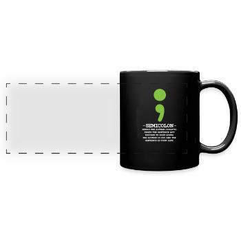 Psychische Gesundheit - Panorama-Tasse farbig - Schwarz - Vorne