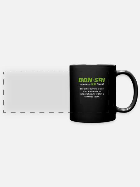 Bonsai - Panorama-Tasse farbig - Schwarz