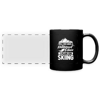 Ski Ruhestand Opa - Panorama-Tasse farbig - Schwarz - Vorne