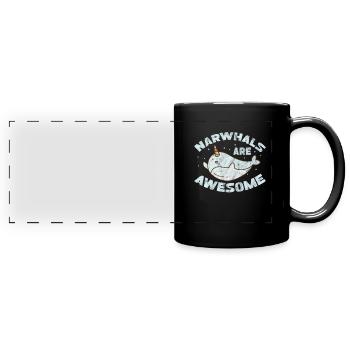 Narwal - Panorama-Tasse farbig - Schwarz - Vorne
