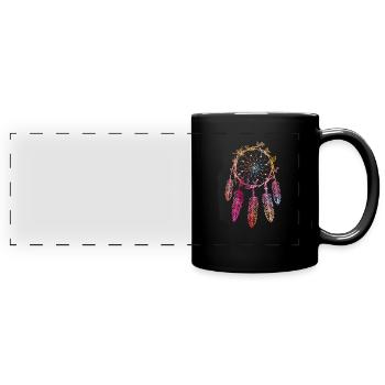 Indianer - Panorama-Tasse farbig - Schwarz - Vorne