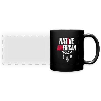 Indianer - Panorama-Tasse farbig - Schwarz - Vorne