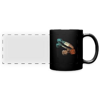 Skateboard Longboard Skater Skate Skaten Geschenk - Panorama-Tasse farbig - Schwarz - Vorne
