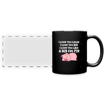 Pig - Full Colour Panoramic Mug - black - Front