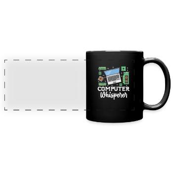 Computer - Panorama-Tasse farbig - Schwarz - Vorne