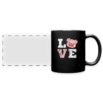 Pig Pig PigLet Sow Pigs Gift - Full Colour Panoramic Mug - black - Front