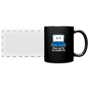Ordinateur - Mug panoramique uni - noir - Devant