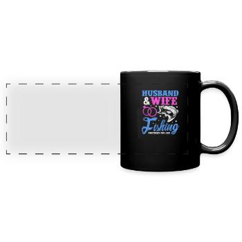 Angler Ehe - Panorama-Tasse farbig - Schwarz - Vorne