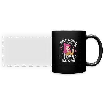 K-Pop Anime Musique Coréenne Pop Corée Cadeau - Mug panoramique uni - noir - Devant