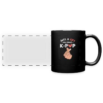 K-Pop Musique Coréenne Pop Corée Kpop Cadeau - Mug panoramique uni - noir - Devant