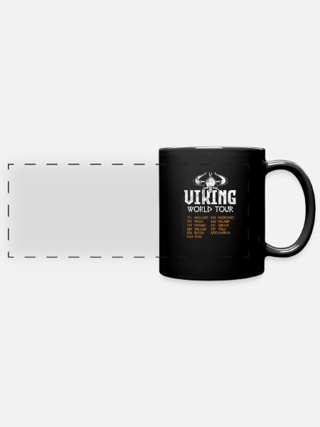 Wikinger - Panorama-Tasse farbig - Schwarz