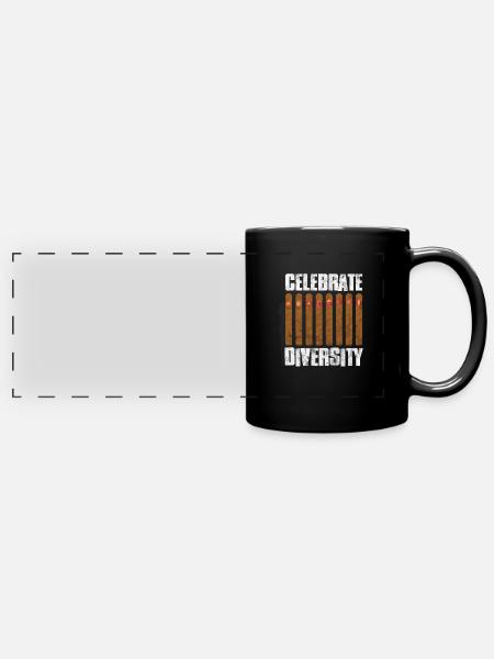 Zigarre - Panorama-Tasse farbig - Schwarz