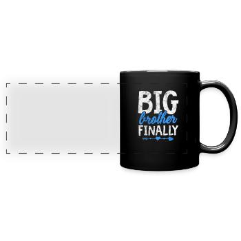 Grosser Bruder - Panorama-Tasse farbig - Schwarz - Vorne