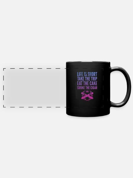 Zigarre - Panorama-Tasse farbig - Schwarz