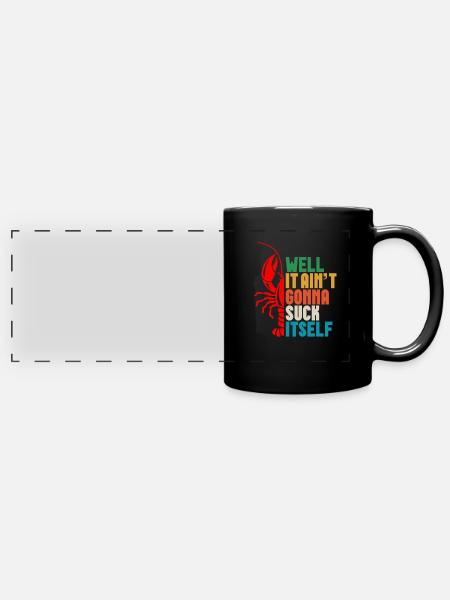 Languste - Panorama-Tasse farbig - Schwarz