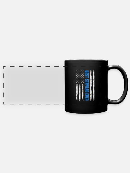 Stiefvater - Panorama-Tasse farbig - Schwarz