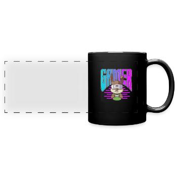VR Virtual Reality - Panorama-Tasse farbig - Schwarz - Vorne