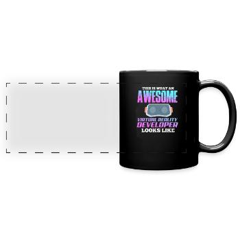 VR Réalité Virtuelle Gamer Cadeau - Mug panoramique uni - noir - Devant