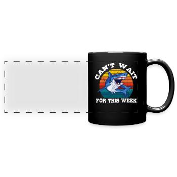 Can't Wait For This Week Retro Vintage Hai Wal - Panorama-Tasse farbig - Schwarz - Vorne