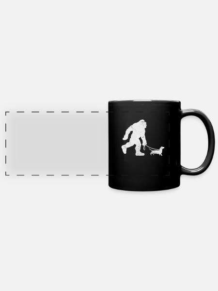 Dackel Bigfoot - Panorama-Tasse farbig - Schwarz