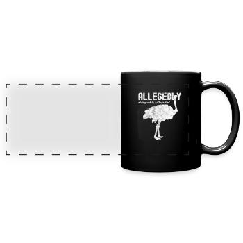 Strauß Vogel Tier Strauss Afrika Safari Geschenk - Panorama-Tasse farbig - Schwarz - Vorne
