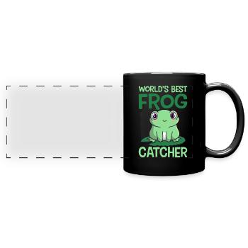 Le meilleur chasseur de grenouilles au monde crapaud grenouille - Mug panoramique uni - noir - Devant