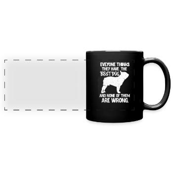 Pug - Full Colour Panoramic Mug - black - Front