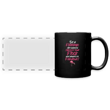 Flamant - Mug panoramique uni - noir - Devant