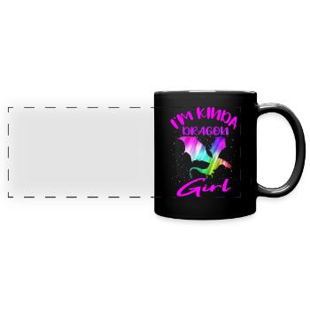 Je suis un peu Dragon Girl Mythical Creature Dragon - Mug panoramique uni - noir - Devant