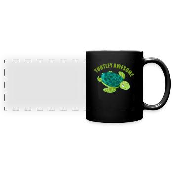Turtle Turtle Sea Sea Creatures Gift - Full Colour Panoramic Mug - black - Front