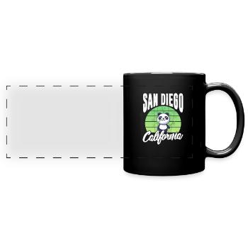 San Diego - Panorama-Tasse farbig - Schwarz - Vorne