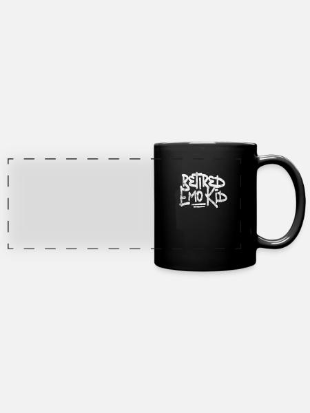 Ruhestand Emo - Panorama-Tasse farbig - Schwarz
