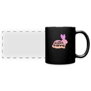 Schwester - Panorama-Tasse farbig - Schwarz - Vorne