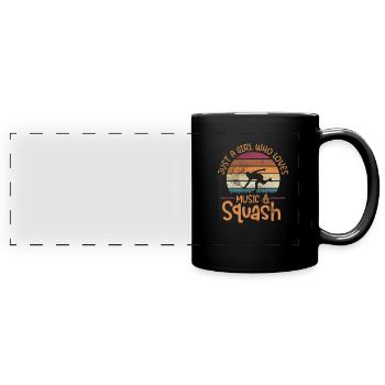 Joueur de squash Badminton Sports Gift - Mug panoramique uni - noir - Devant
