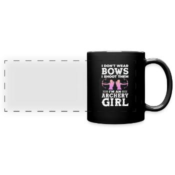 Bogenschiessen - Panorama-Tasse farbig - Schwarz - Vorne