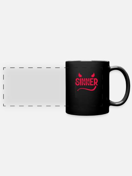 Atheist - Panorama-Tasse farbig - Schwarz