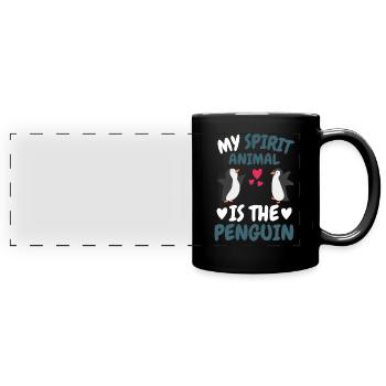 Mon cadeau animal spirituel Manchot Oiseau - Mug panoramique uni - noir - Devant