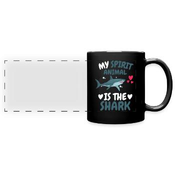 Mon animal spirituel Ocean Animal Gift Requin - Mug panoramique uni - noir - Devant