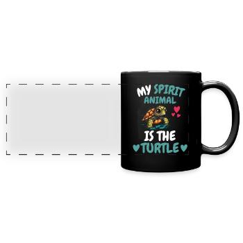 Mon animal spirituel Océan Cadeau Tortue - Mug panoramique uni - noir - Devant