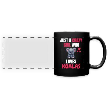 Crazy Girl Australie Animal Gift Koala - Mug panoramique uni - noir - Devant