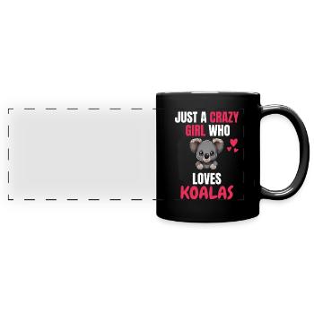 Crazy Girl Australie Animal Gift Koala - Mug panoramique uni - noir - Devant