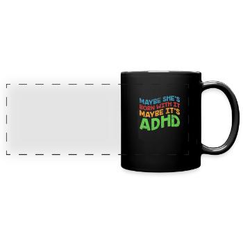 ADHS - Panorama-Tasse farbig - Schwarz - Vorne