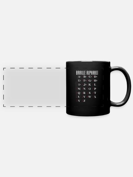 Braille - Panorama-Tasse farbig - Schwarz