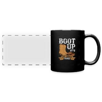 Linedance - Panorama-Tasse farbig - Schwarz - Vorne
