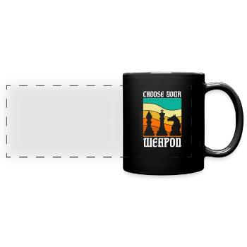Chess Chess Board Checkmate Chess Player - Full Colour Panoramic Mug - black - Front