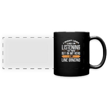 Linedance - Panorama-Tasse farbig - Schwarz - Vorne