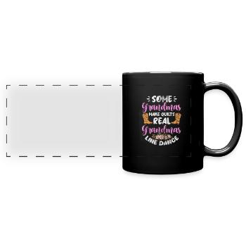 Linedance - Panorama-Tasse farbig - Schwarz - Vorne